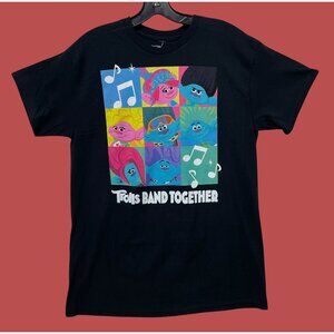 DreamWorks-Trolls - Unisex Adults Short Sleeves T-Shirt - Graphic Tee -Black -M